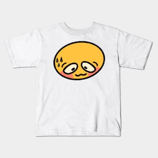 Blushing cursed emoji Kids T-Shirt